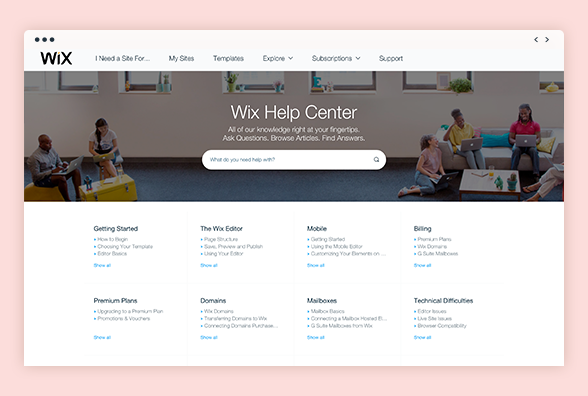 Wix customer support is friendly and available. 